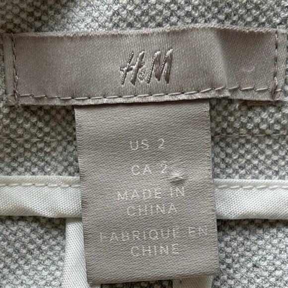 H&M NWOT Size 2 Mid-Rise Tweed Diagonal Weave Business Dress Casual Pants - Picture 3 of 5